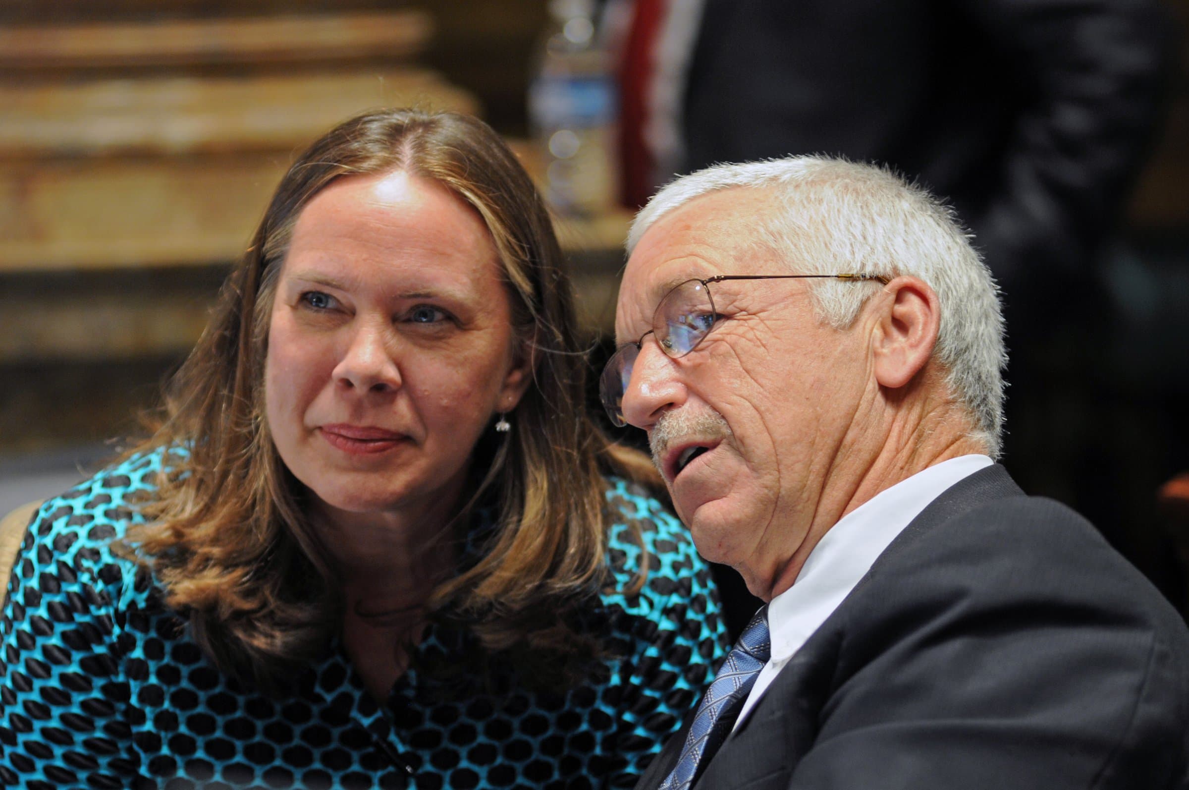 Suzanne Miles with colleague in chamber
